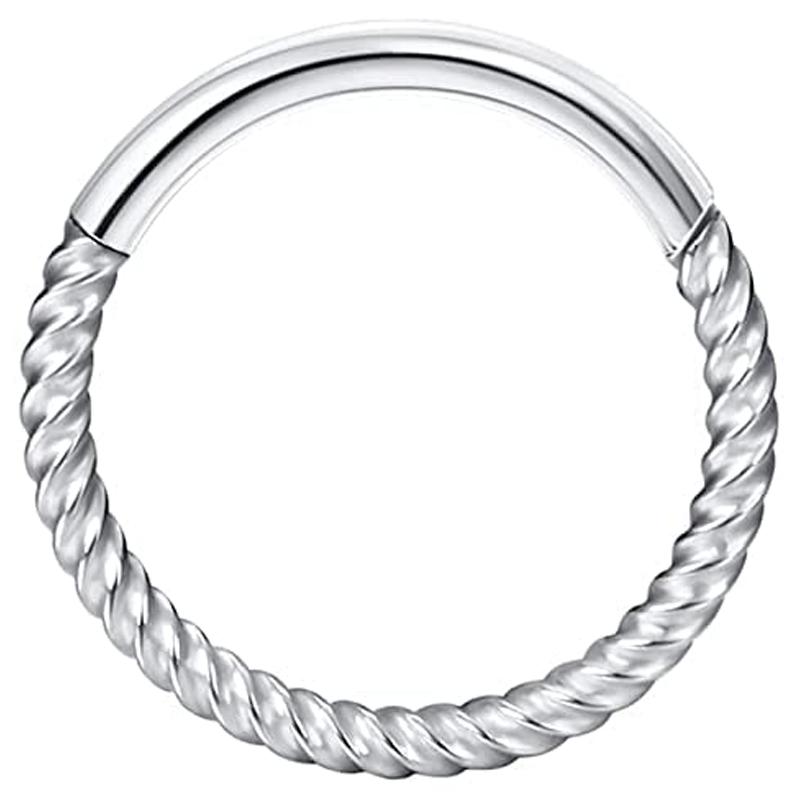 Drperfect 1 Stück Chirurgischer Stahl Nasenring für Damen Herren Septum Ring Clicker Conch Helix Knorpel Ohrringe Piercing Schmuck