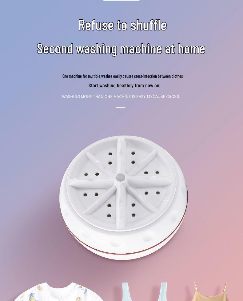 Portable Mini Automatic Washing Machine - Multi-Function, Turbo-Fast Cleaning for Dorms and Travel.