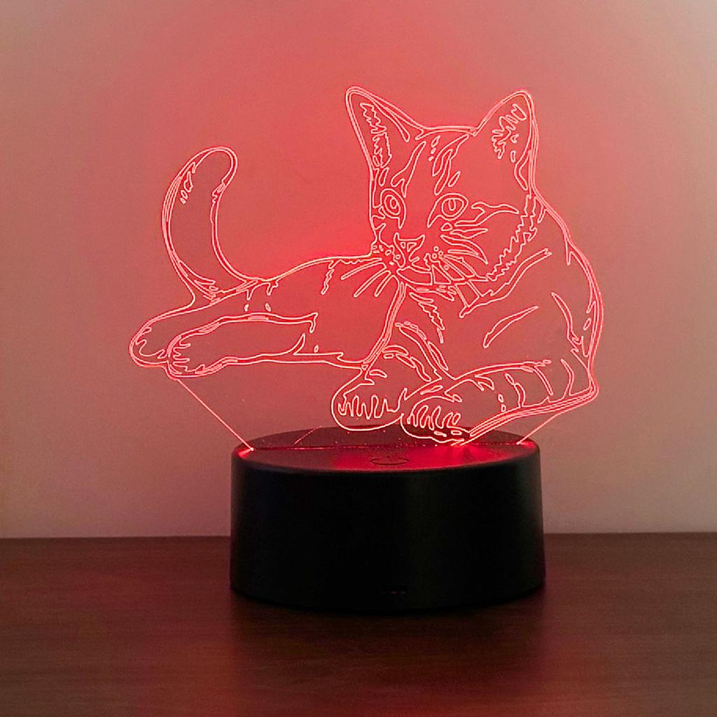 3D Cute Cat Night Light, 7-color RGB Ambient Light, USB Power Supply, Bedroom Desktop Party Decoration Light, Gift Light.