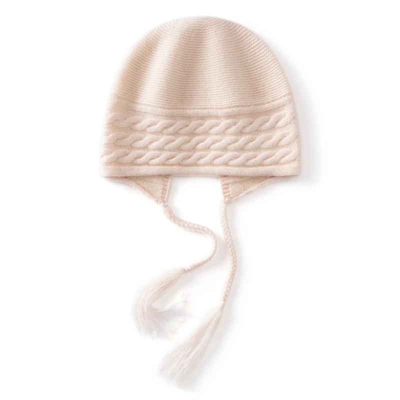 Autumn and winter cashmere knitted hat warm and cold ear protection fashion wool hat outdoor cycling hat bag head hat cold hat