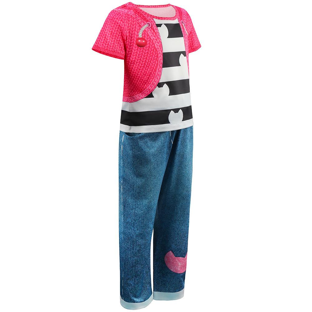 European & American Striped Girl's Cosplay Summer Short Sleeve Performance Birthday Costume