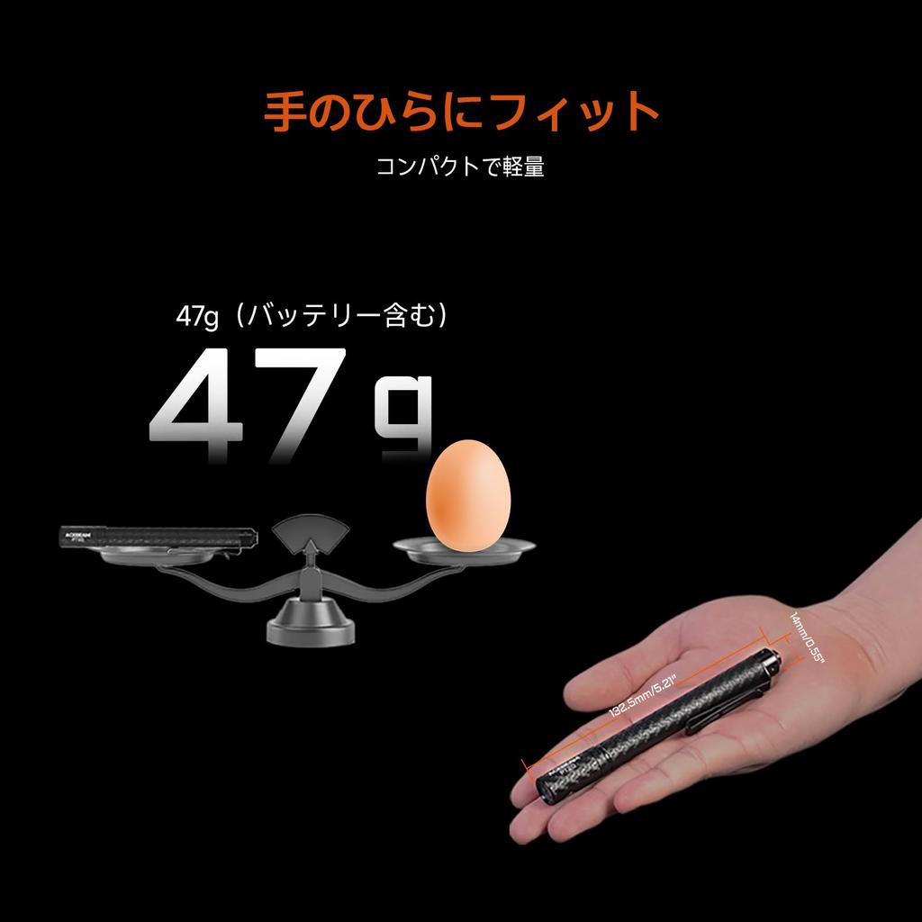 ACEBEAM PT20 Compact AAA Battery High Brightness 500 Lumens LED Pen 3 Dimmable 2 Meter Aluminum Alloy Handheld EDC Ideal for Emergency and Everyday