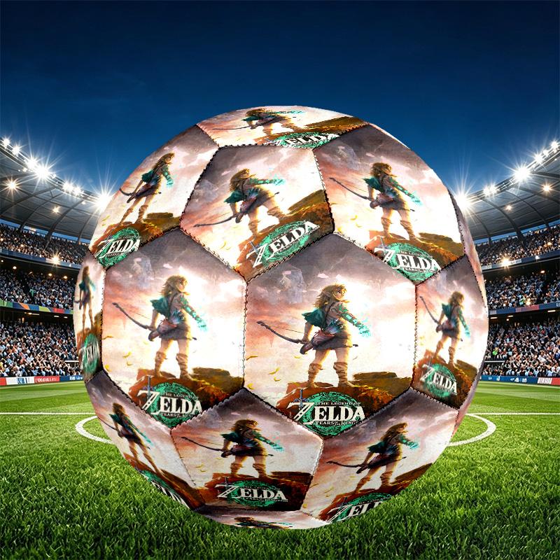 The Legend of Zelda Print Size 5 Soccer Ball, PU Wear Resistant Football for Match Training and Daily Practice, Birthday Gift for Soccer Fans