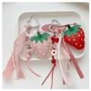Cute Strawberry Sweet Lace Ribbon Bag Charm Handmade Beaded Carabiner  Women Girl Bag Pendant Gift Bag Charm
