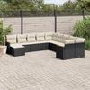 Vidaxl 11-Cz. Tuin Lounge Set, Zwarte Rotan Pe Kussens