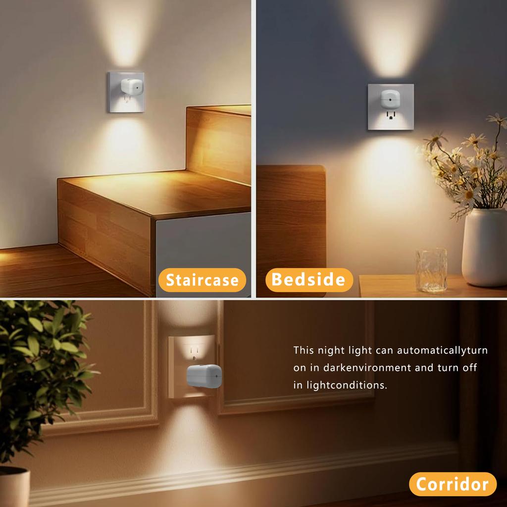 Mini lampka nocna LED Wtyczka EU Gniazdko ścienne 220V z czujnikiem światła Oszczędność energii Do pokoju dziecięcego Sypialni Toalety Lampki nocne