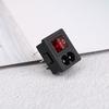 Power Cord Inlet Socket Receptacle With On-Off Red Light Rocker Switch 250V 10A