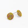 Sporty Rhinestone Stud Earrings 2Pcs Alloy Football Basketball Design Shiny for Sports Enthusiasts Christmas Gift