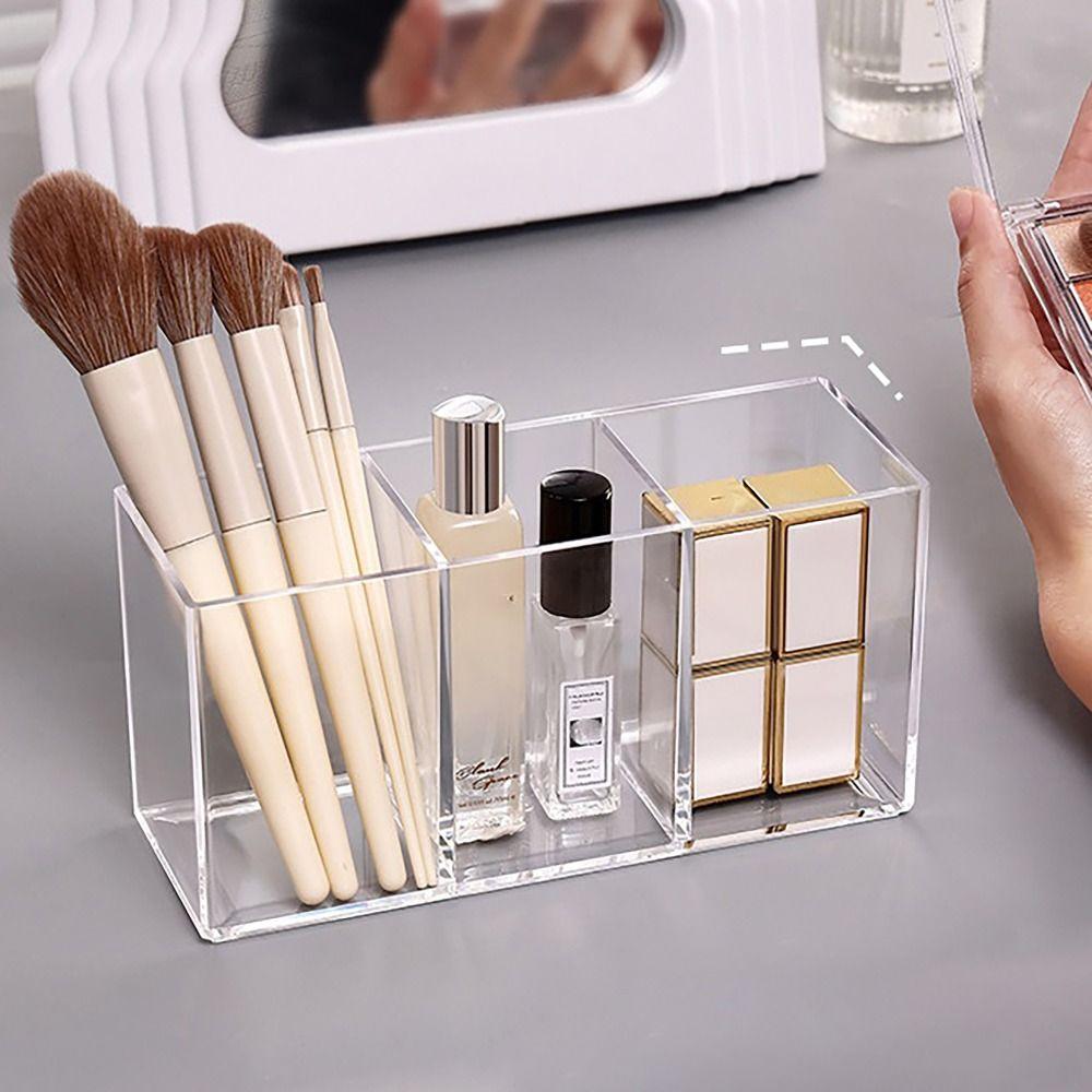 3 Grids Pen Holder Large Capacity Pencil Container Specical Design Pen Storage Box Office