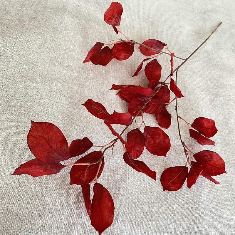 

Artificial Leaves Kapok For Styling Photography Props Indoor Outdoor Decoration Red