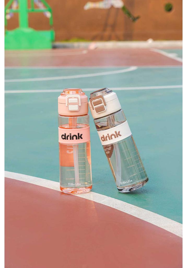 Water Bottle New Portable Double Drinking Straw Cup Boys and Girls Outdoor Sports Anti-drop Kettle Summer High Value High Temperature Water Cup