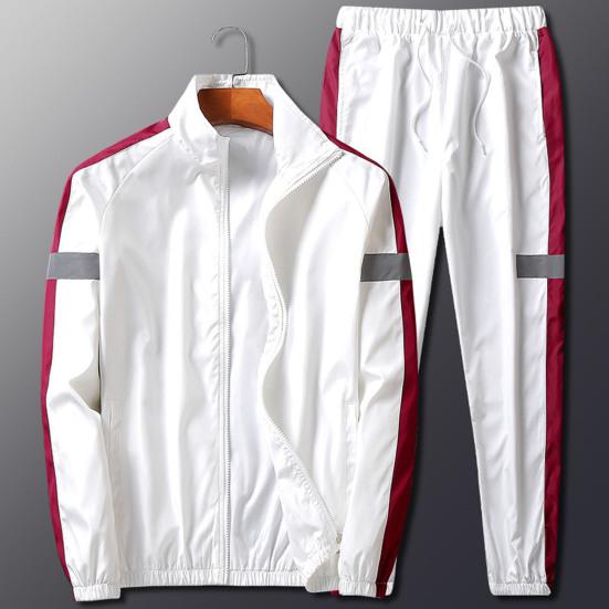 Men Sports Suit Pockets Quick Dry Comfortable Casual Zipper Closure Sporty Outfit