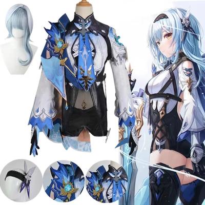 Joc Anime Eula Costume Cosplay Uniforme Costum de Halloween pentru Femei Salopeta de inalta calitate tinuta Imbracaminte Peruca