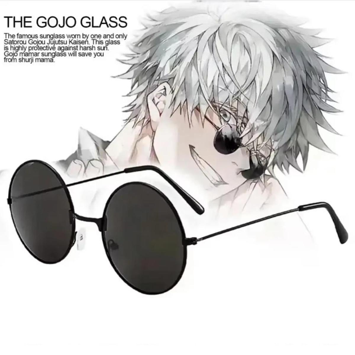 Bai Fen Bai Electronic 3C Women's Black Glasses Anime Jujutsu Kaisen Gojo Satoru Cosplay Glasses Eyewear Sunglasses High Quality Party Men Prop
