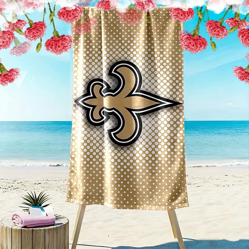 New Orleans Saints Print Beach Towel, Large Soft Quick Dry Towel for Beach Camping Swimming