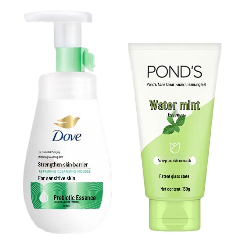 POND'S Anti-Acne Cleansing Gel & Dove Oil Control Facial Foam Set
