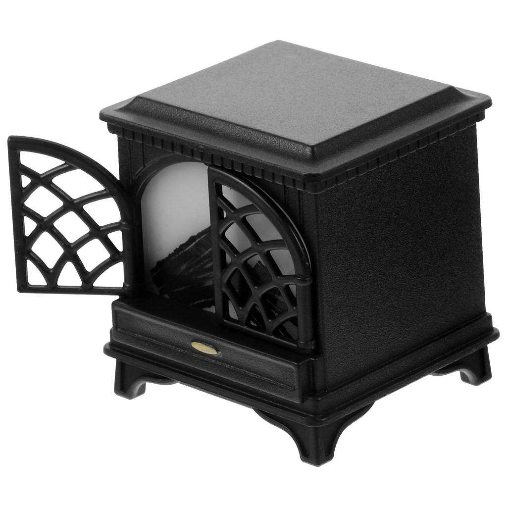 Mini Plastic Luminous Fireplace Miniature House Accessories Mini Fireplace Decoration for Tiny House DIY Craft Prop