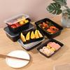 10PCS Disposable Food Container Black Take Out Box with Lid for Sandwiches Fruit Salads Kitchen Fridge Stackable Storage Box