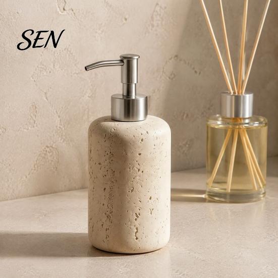 Resin Soap Dispenser Refillable Dispenser, Liquid Hand Shampoo Container, Pump Bottle Empty Lotion for Bathroom Kitchen Countertop