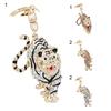 Portable Key Ring Fine Workmanship Alloy Tiger Rhinestone Keyring Keychain for Friends
