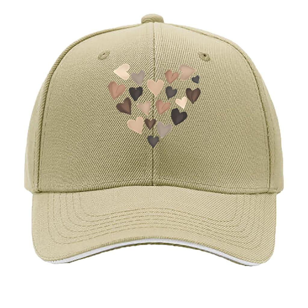 Neutral  Tone Heart Art Home Wall Decor Hip Hop Hat Fashion Outdoor Sports Sandwich Baseball Cap