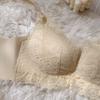 Underwear women's big breasts show small exquisite lace ultra-thin breathable hole cup gathered side closed no steel ring bra