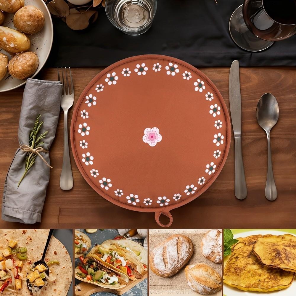 Mikrowellen-Heizbeutel für Tortillas, runde Form, mexikanische frittierte Brötchen, Mais-Tortilla-Isolierbeutel, hitzebeständig, Pizza-Rollen