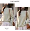 Women's Seamless Cashmere Wool Blend Crew Neck Sweater - Brushed Knit One-Piece Base Layer for Fall/Winter