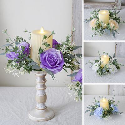 25cm Scene Setting Valentine's Day Candle Decoration Party Mini Wreath Noble Home Decor Table Decorations Multi-Color
