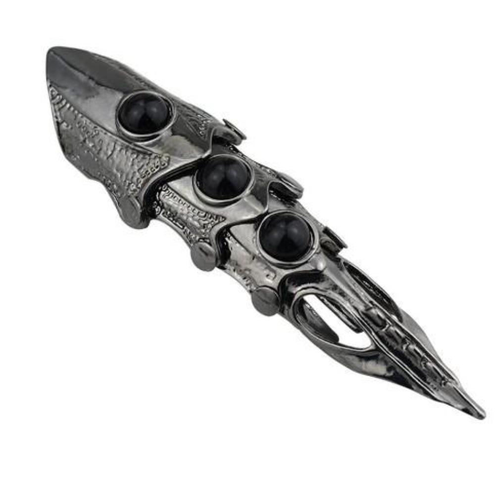 Herren Knöchel Gelenk Vollfinger Doppelring Punk Rock Adlerkralle Rüstung Aktivitätsring Gothic Halloween Cosplay Schmuck für Damen