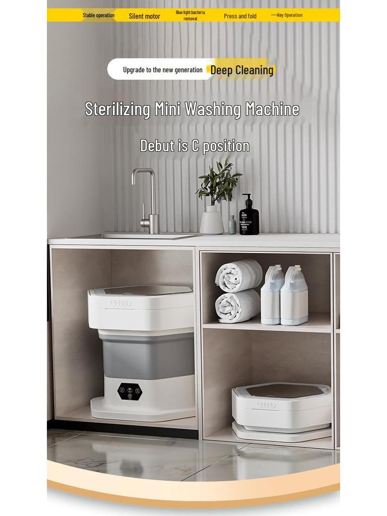 Compact Folding Washer-Dryer for Baby Clothes and Socks