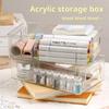 Desktop Storage Box Plastic Acrylic Shelf Storage Basket Transparent Waterproof High Aesthetic Value Stackable Box Organizer Box