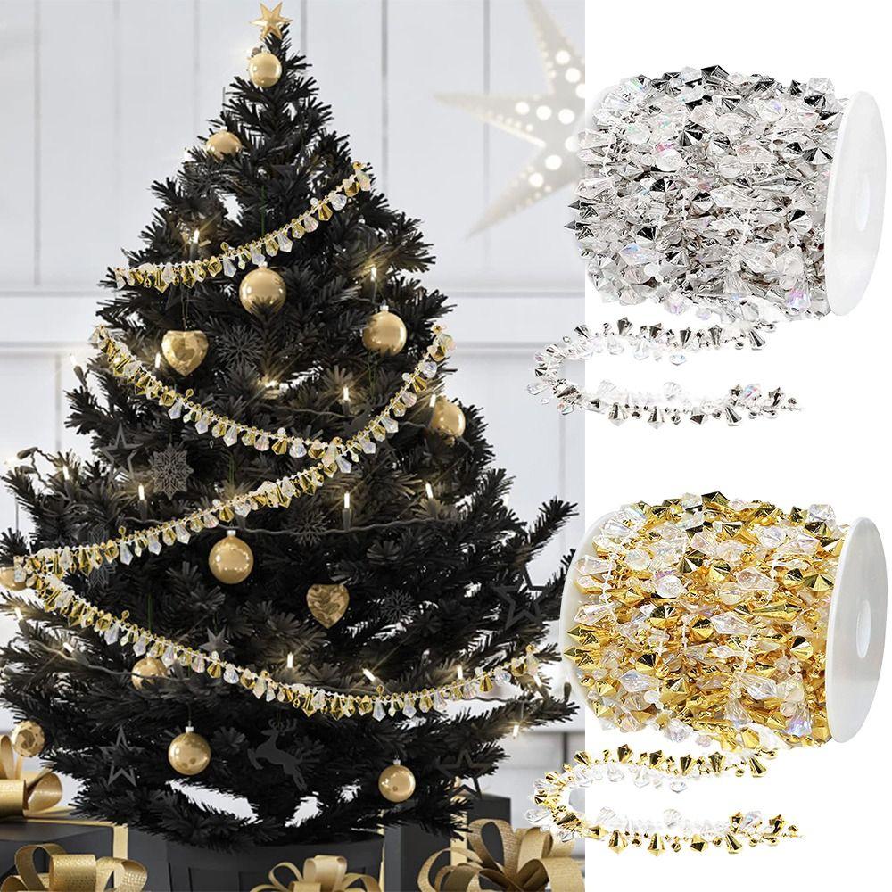 Acrylic Crystal Bead Garland Iridescent Christmas Decorations New Crystal Bead String