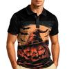 Men's Halloween Short Sleeve Casual Shirt with Turn Down Collar