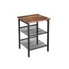 VASAGLE Side Table, Nightstand, End Table with 2 Adjustable Mesh Shelves, Easy Assembly, Industrial for Living Room, Bedroom, Stable Steel Frame