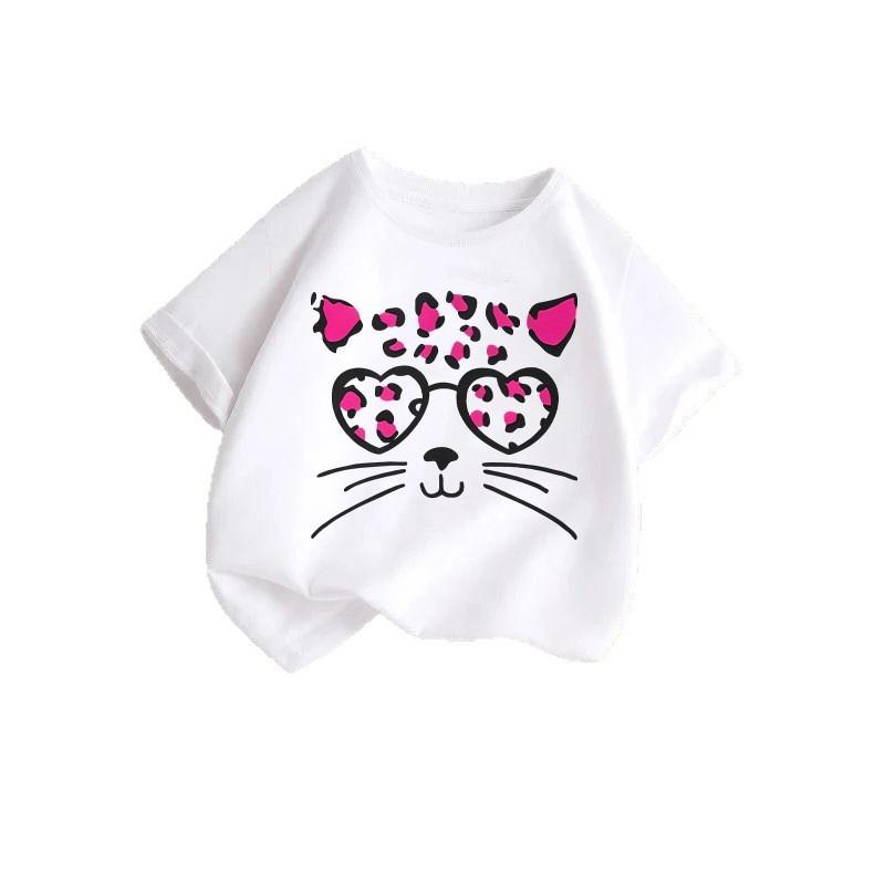Summer's New Stylish and Fashionable Short-sleeved T-shirts for Boys and Girls, Round-neck Short-sleeved Children's Clothing