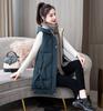 Autumn and Winter Women's Solid Color Hooded Warm and Windproof Mid-length Women's Sleeveless Jacket 9 Colors