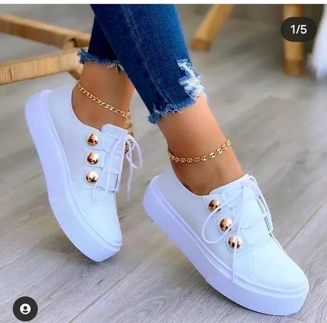 Fashion Women Casual Sneakers Woman Fashion Spring Leather PU Sneakers Female Platform Vulcanize Shoes