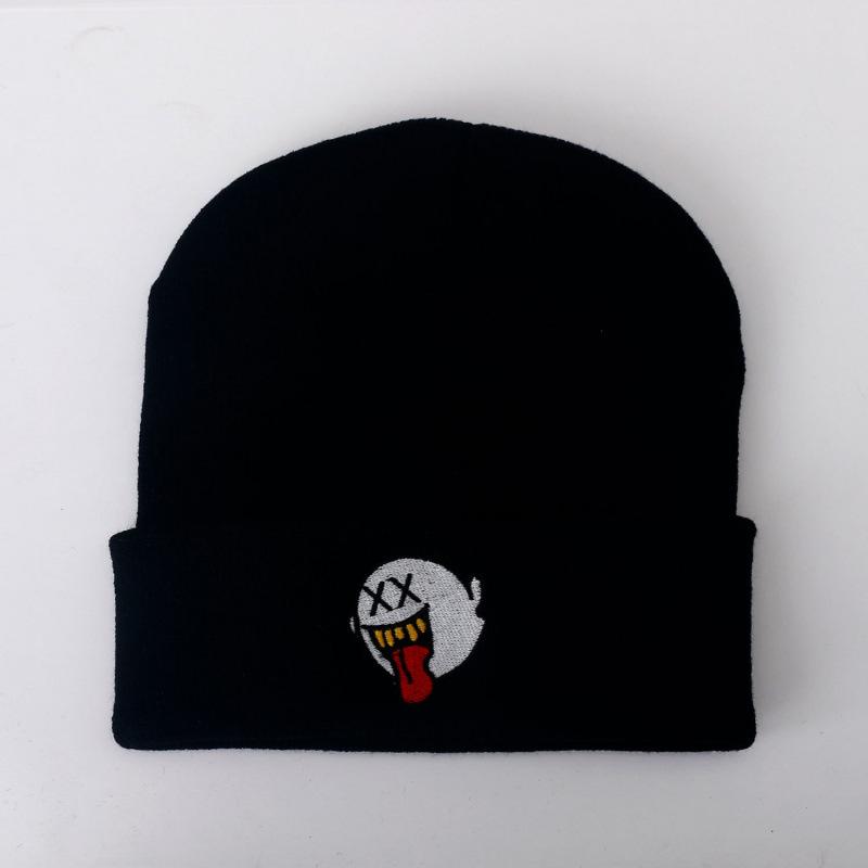 Autumn and winter pullover jacquard hat multi-color letter male and female adult wool knitted hat