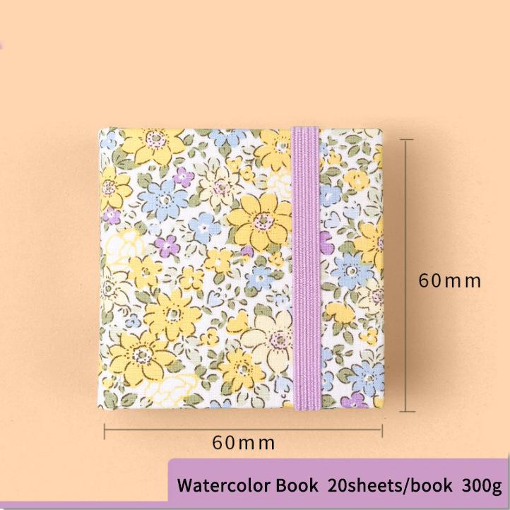 

Borrence 6cm Mini Watercolor Painting Book 20Sheets 300g Thickened Drawing Notebook Portable Pocket Sketchbook Art Painting