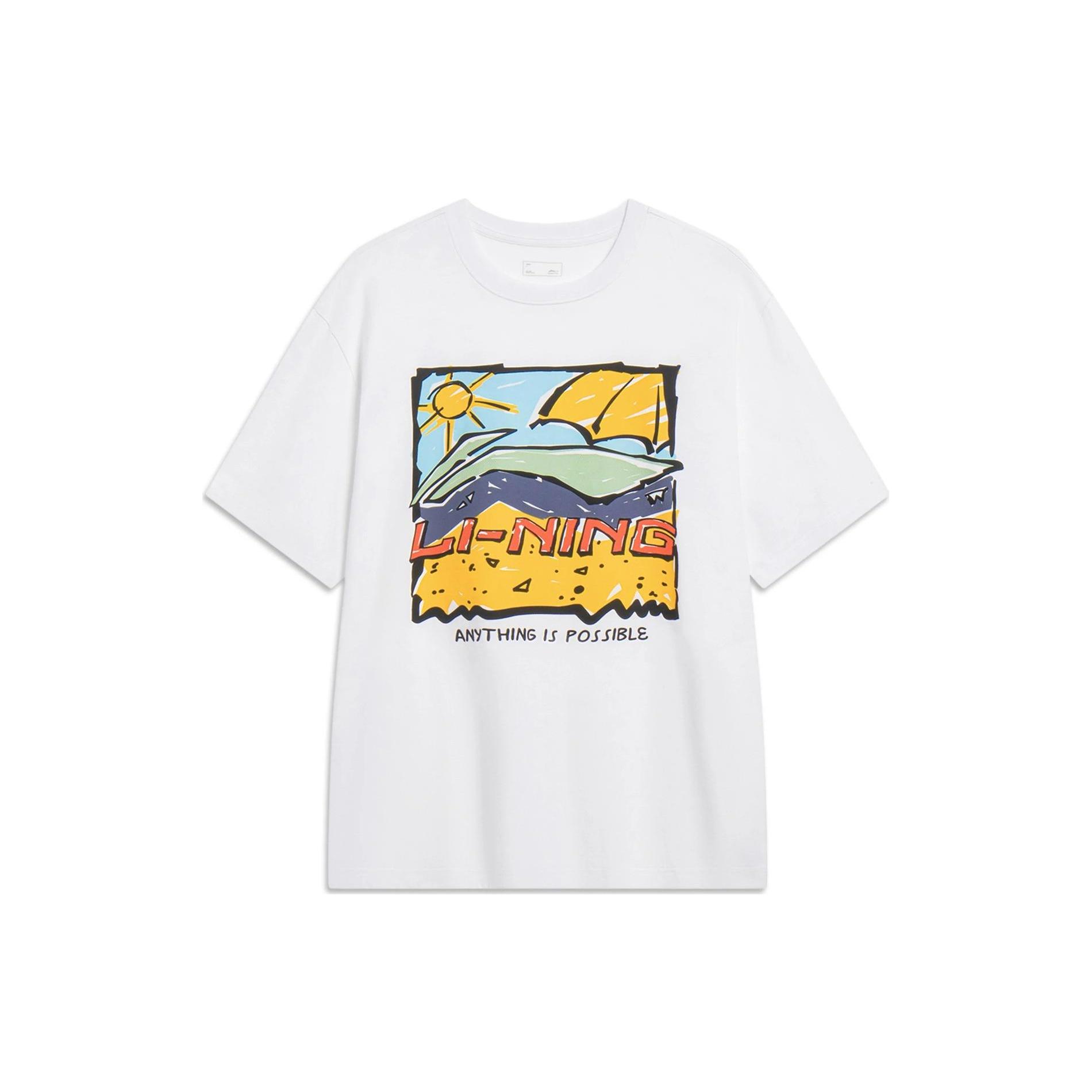 Li-Ning Anything Is Possible Cartoon Graphic T-shirt  White  Men s AHST543-1 L