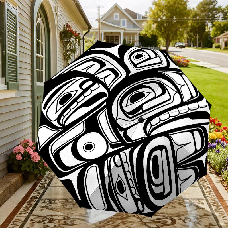 Native American Totem Pole Inspired Umbrella: A Unique Blend of Art and Functionality - Perfect for Outdoor Adventures, Travel Essentials 045