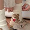 Autumn/Winter Flocked Animal Cartoon Cotton Mid-Calf Socks: Cute Preppy Style for Women and Girls