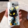 For Samsung Galaxy S5 SV GT-I9600 G900F S5 Neo Silicone Aesthetic Fashion Cute Cat Soft TPU Back Cover Transparent Phone Case