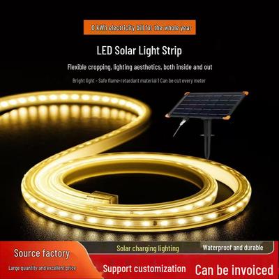 Outdoor Waterproof Solar LED Strip Lights for Garden, Courtyard, Villa, and Balcony - Decorative High-Brightness Atmosphere Lights