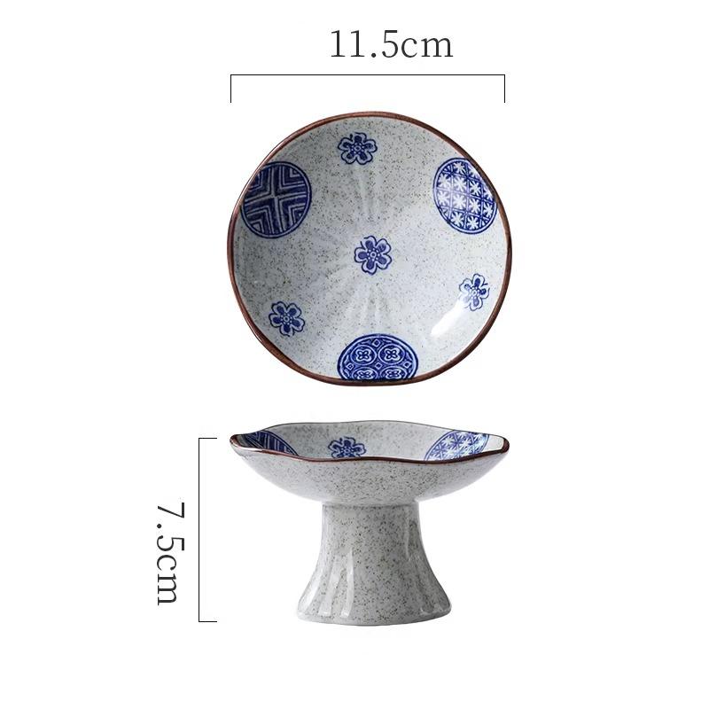 Neues Chinesisches Dessert Hoher Teller Kleiner Snack Erfrischungsteller Retro Keramikteller Nachmittagstee Snack Haushaltswaren