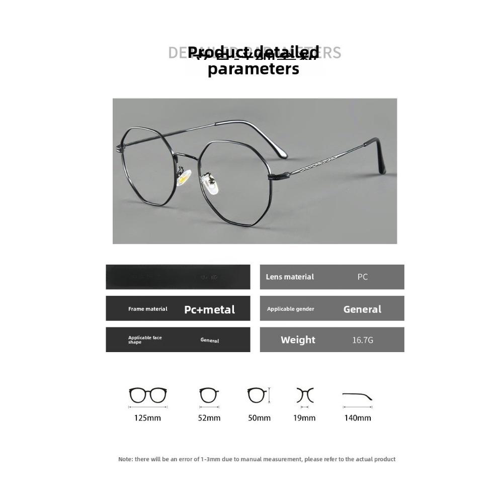 Luxury Metal Frame Photochromic Myopia Glasses Women Men Fashion Large Frame Color Changing Near Sight Eyeglasses UV Protection