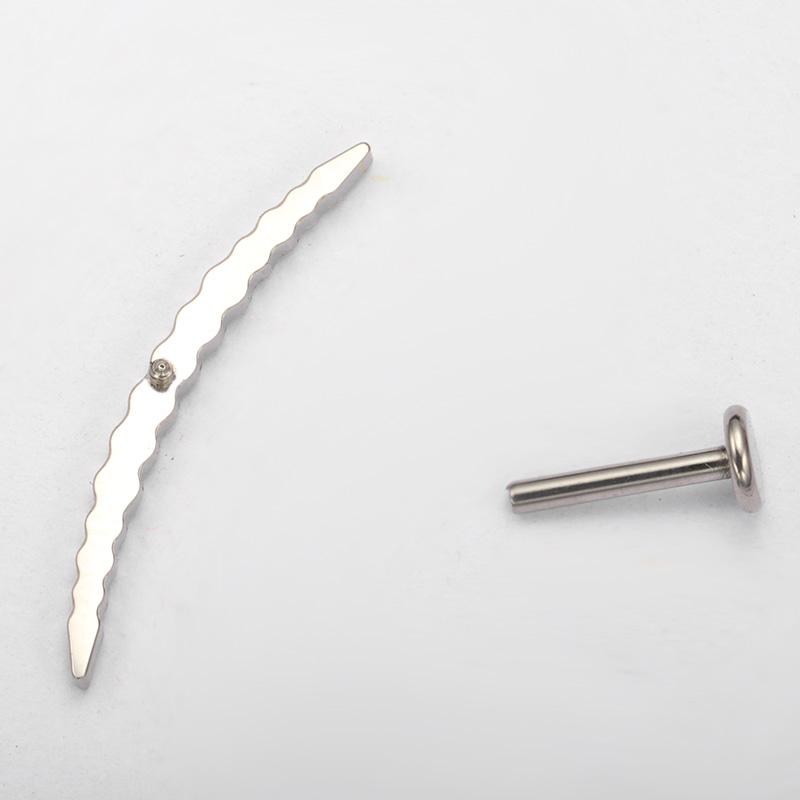 Titanium Piercings Long Arc Multiple CZ Inlaid Internally Threaded Flat Ear Cartilage Labret Ear Studs Piercing Jewelry