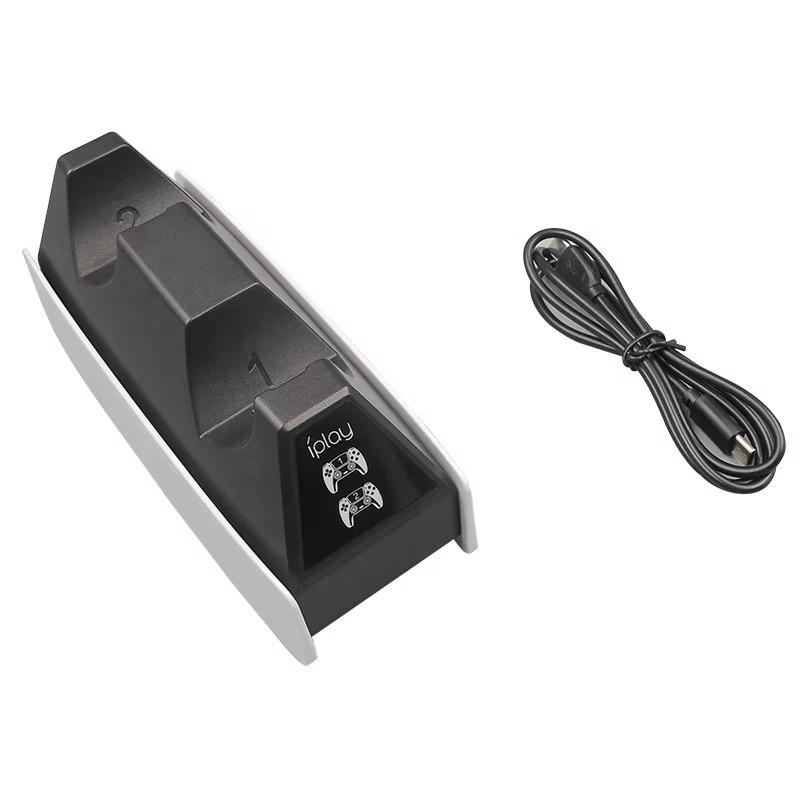 PS5 Controller Charging Station Dock with AI, Smart LED Indicator, Safety Chip Protection, Type C USB Port Dual Sense Controller