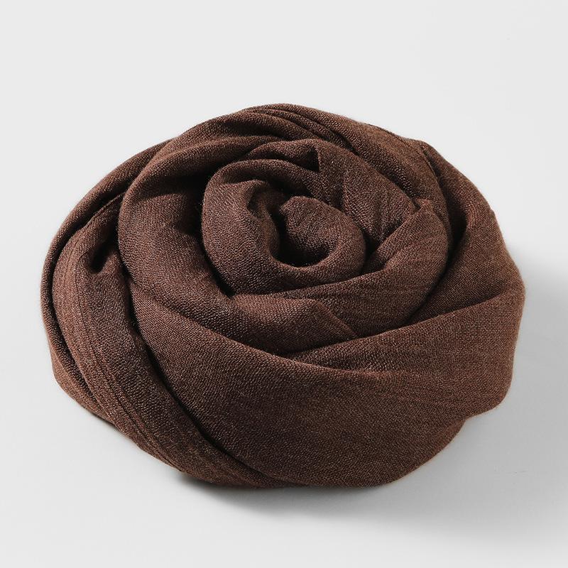 Women's Cotton Linen Artistic Solid Color Silk Scarf, Sun Protection Beach Neck Scarf, Japanese Style Long Gauze Scarf